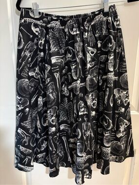 NWT Social Collision Skeleton & Skull Print Skater Skirt | Medium